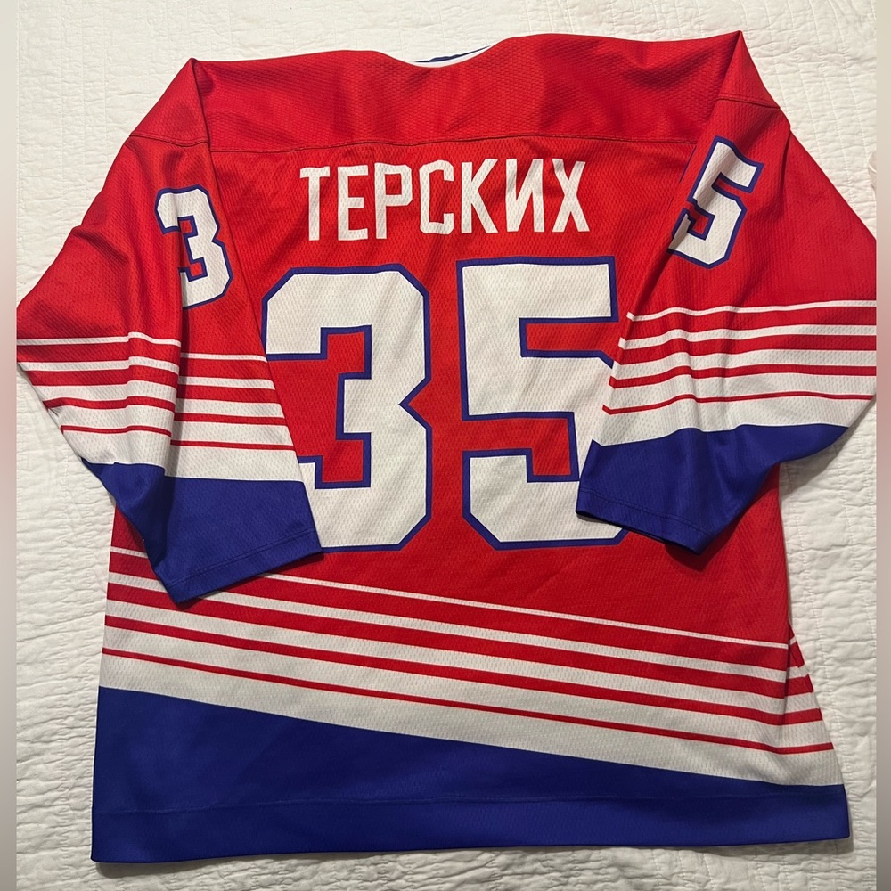 Vintage Poccha Russian National Ice Hockey #35 Mesh Hockey Jersey Rare - Picture 5 of 11